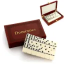 Dominoes Game Set | Leatherette & Wood Case