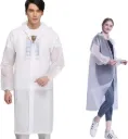 White EVA Rain Poncho for Adults | 100% Waterproof & Reusable