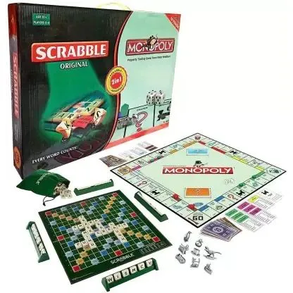 2 in 1 Scrabble & Monopoly Board Game