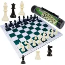 Portable Travel Chess Set in Tube | Roll-Up Mat (30x30 cm) | Small Size